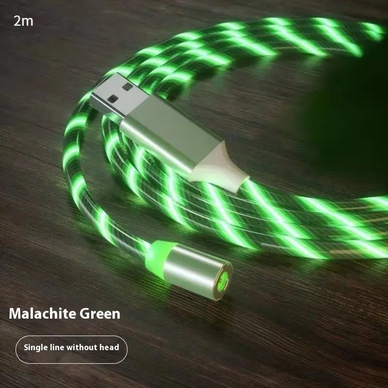 Magnetic Charging Cable Streamer Fast Charging Cable Lighting Micro USB Cable LED Magnet Charger Type-C Cable Charge Hub X