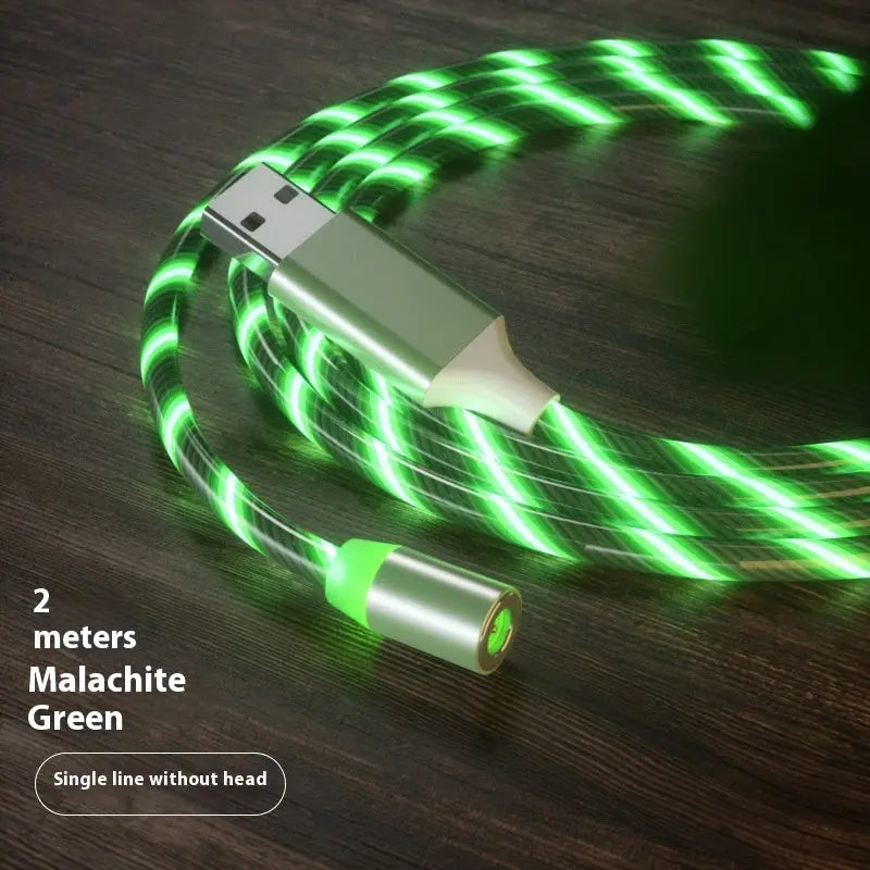 Magnetic Charging Cable Streamer Fast Charging Cable Lighting Micro USB Cable LED Magnet Charger Type-C Cable Charge Hub X