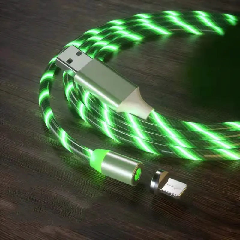Magnetic Charging Cable Streamer Fast Charging Cable Lighting Micro USB Cable LED Magnet Charger Type-C Cable Charge Hub X