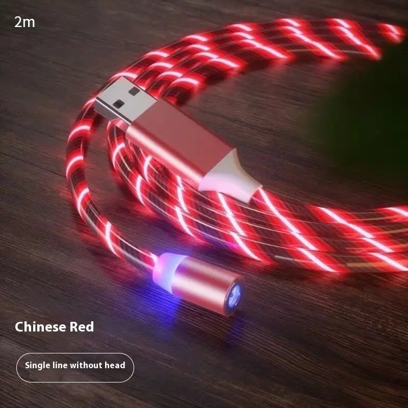 Magnetic Charging Cable Streamer Fast Charging Cable Lighting Micro USB Cable LED Magnet Charger Type-C Cable Charge Hub X