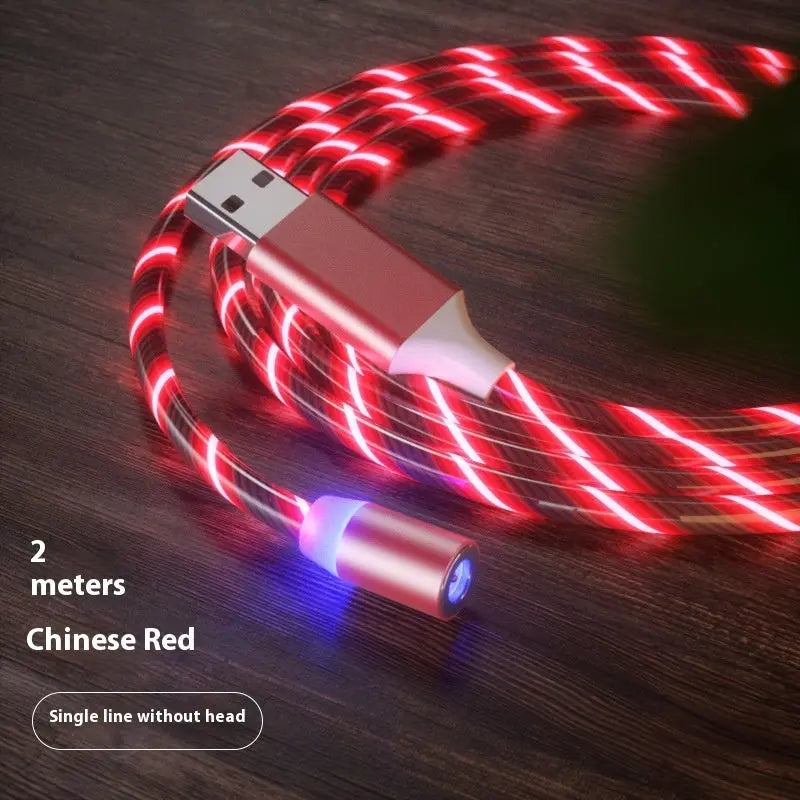 Magnetic Charging Cable Streamer Fast Charging Cable Lighting Micro USB Cable LED Magnet Charger Type-C Cable Charge Hub X