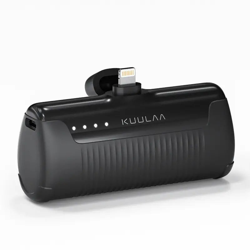 Black portable device with a lightning connector on a white background, branded 'KUULAA'.