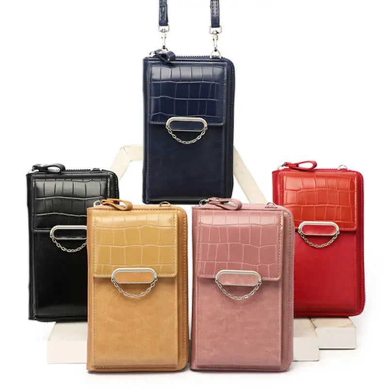 Mobile Phone Bag For Women Chain Stone Pattern Design Shoulder Bags Charge Hub X