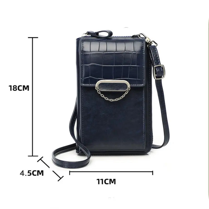 Mobile Phone Bag For Women Chain Stone Pattern Design Shoulder Bags Charge Hub X