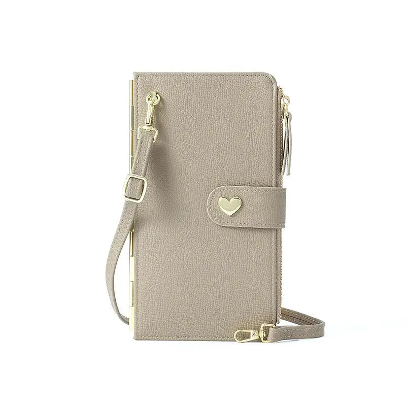 Mobile Phone Bags With Transparent Touch Screen Love Buckle Long Wallet Women Multifunctional Crossbody Shoulder Bag Charge Hub X