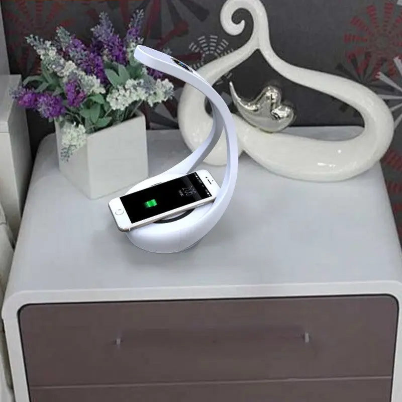 Mobile Phone Wireless Charging LED Desk Lamp Bluetooth Speaker Charge Hub X