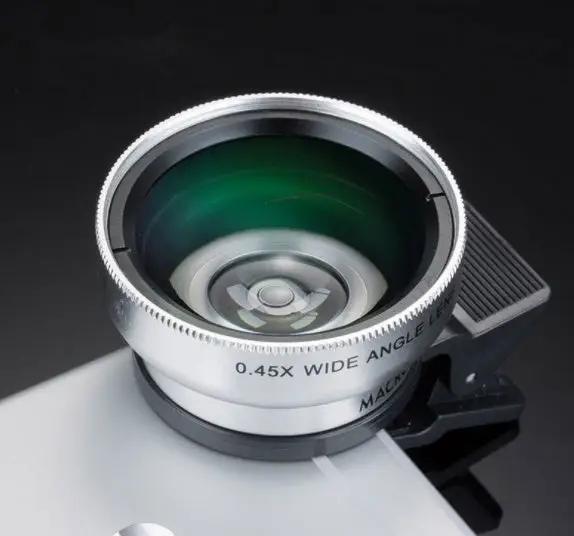 Mobile phone lens 0.45Xwide angle 12.5 times the macro external lens photography camera universal HD Combo Charge Hub X