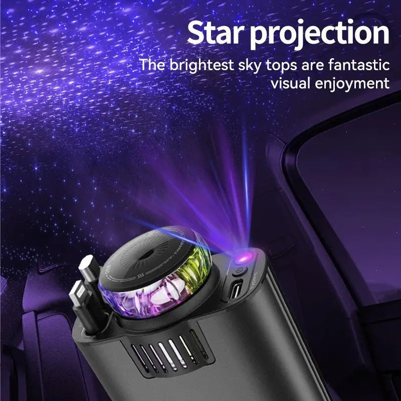 Multifunctional Purple Light Car Phone Charger - Charge Hub X