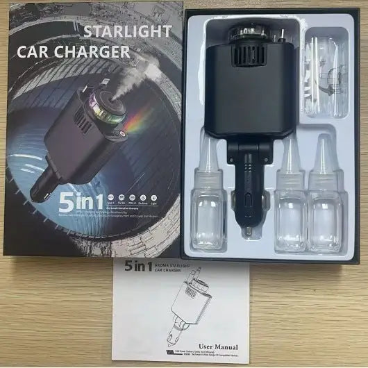 Multifunctional Purple Light Car Phone Charger - Charge Hub X