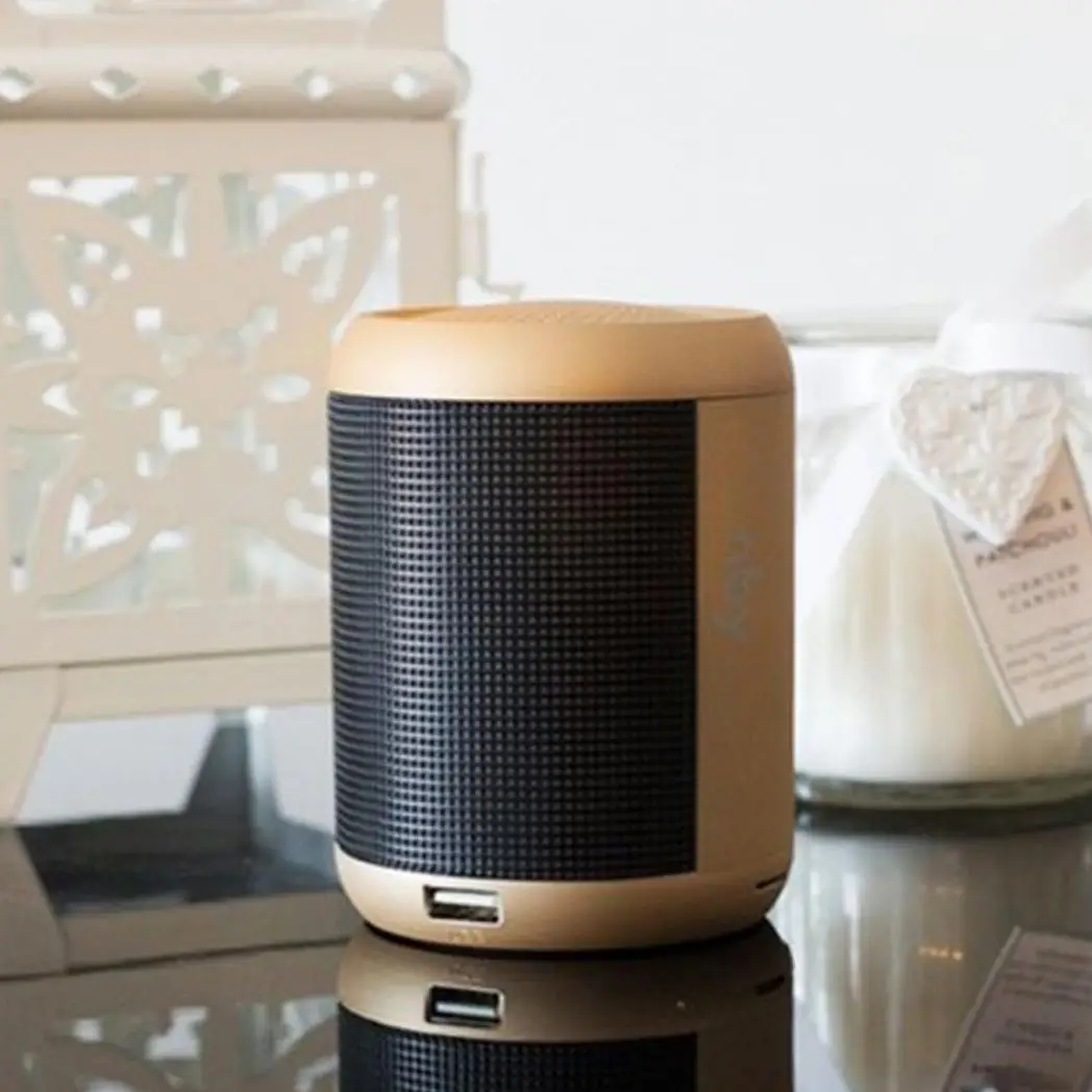 NBY Small Sound Activate LED Light Bluetooth Speaker And Dancing Fountain, Gold NBY