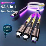 One-to-three Luminous Fast Charging RGB Data Cable Charge Hub X