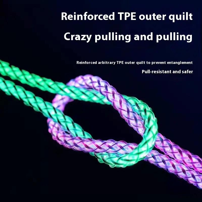 One-to-three Luminous Fast Charging RGB Data Cable Charge Hub X