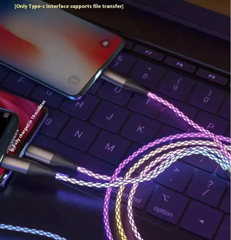 One-to-three Luminous Fast Charging RGB Data Cable Charge Hub X