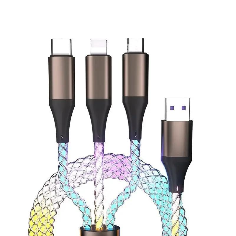 One-to-three Luminous Fast Charging RGB Data Cable Charge Hub X