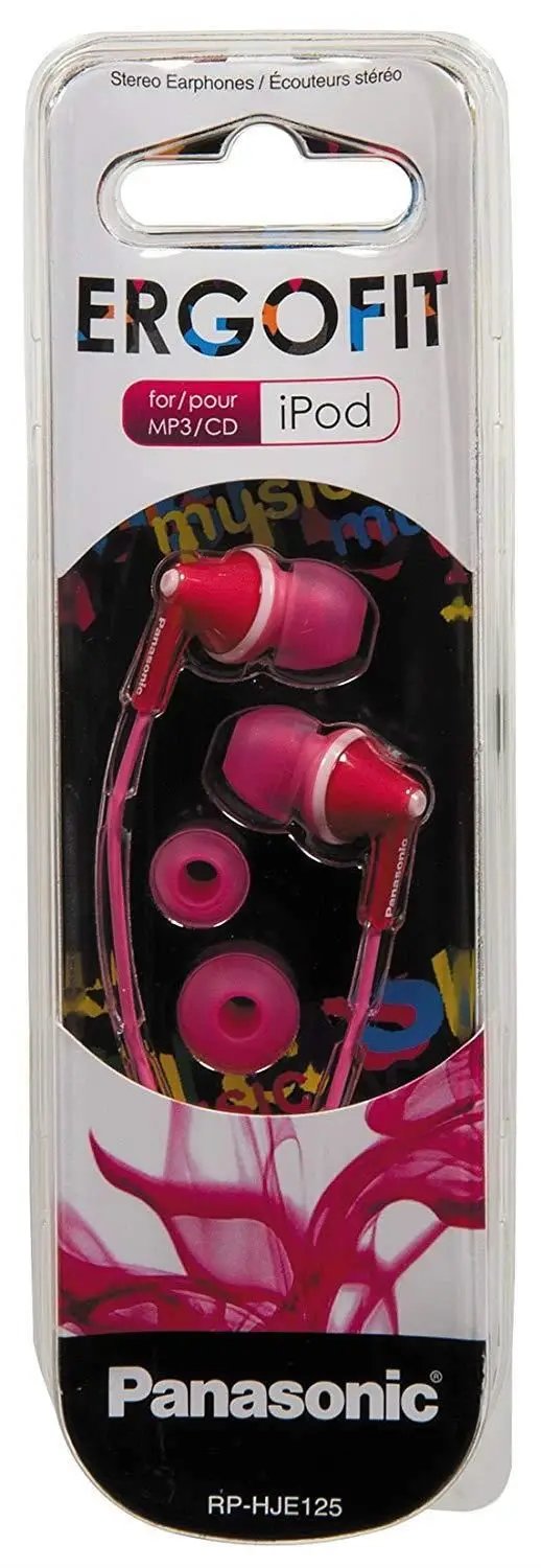 Panasonic Ergo Fit Earphones RP-HJE125E-P- Pink N/A
