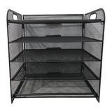Paper Organizer, Letter Tray with Handle, Mesh Black Paper Sorter, Desk Organizer for Office, Home or School N/A