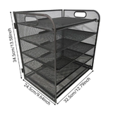 Paper Organizer, Letter Tray with Handle, Mesh Black Paper Sorter, Desk Organizer for Office, Home or School N/A