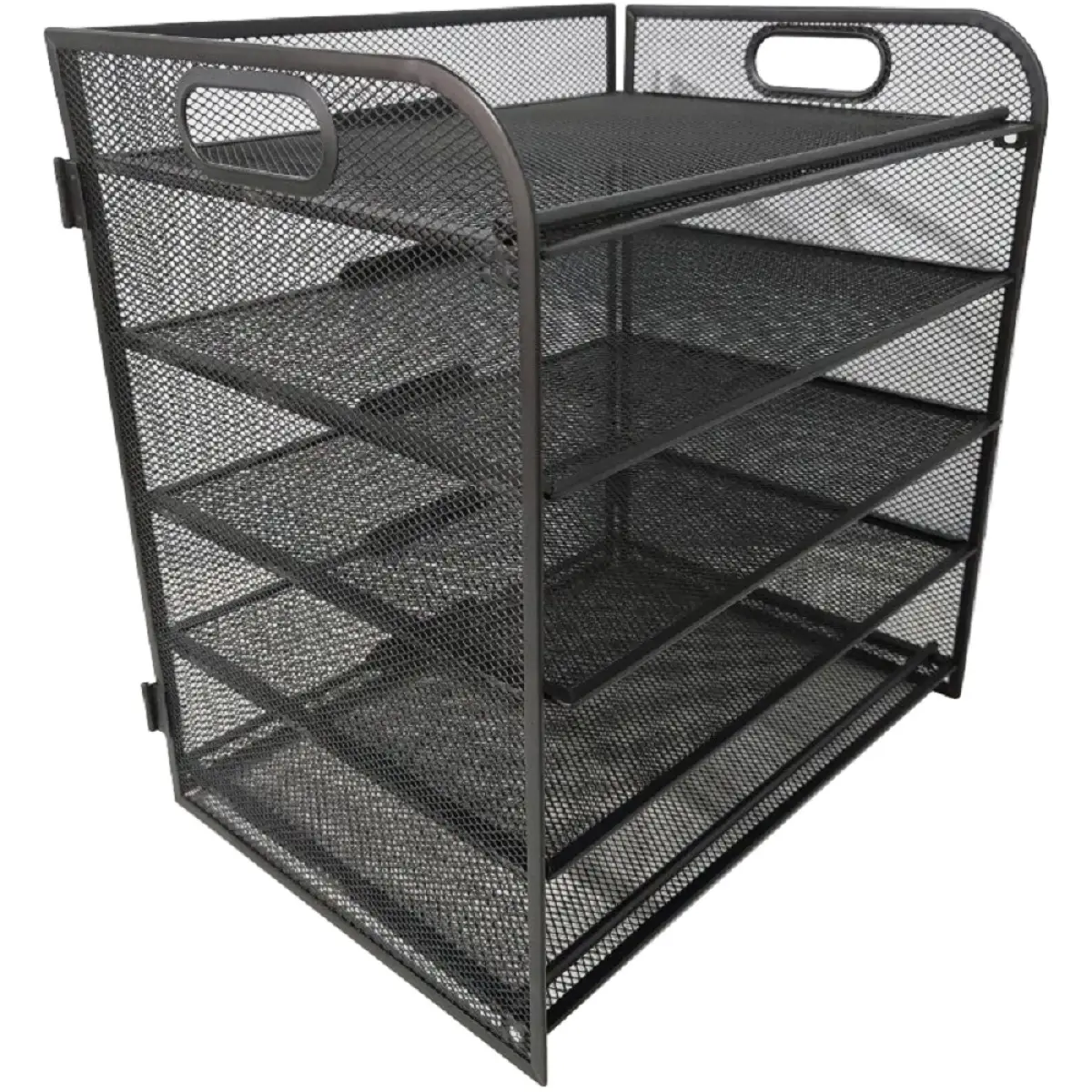 Paper Organizer, Letter Tray with Handle, Mesh Black Paper Sorter, Desk Organizer for Office, Home or School N/A