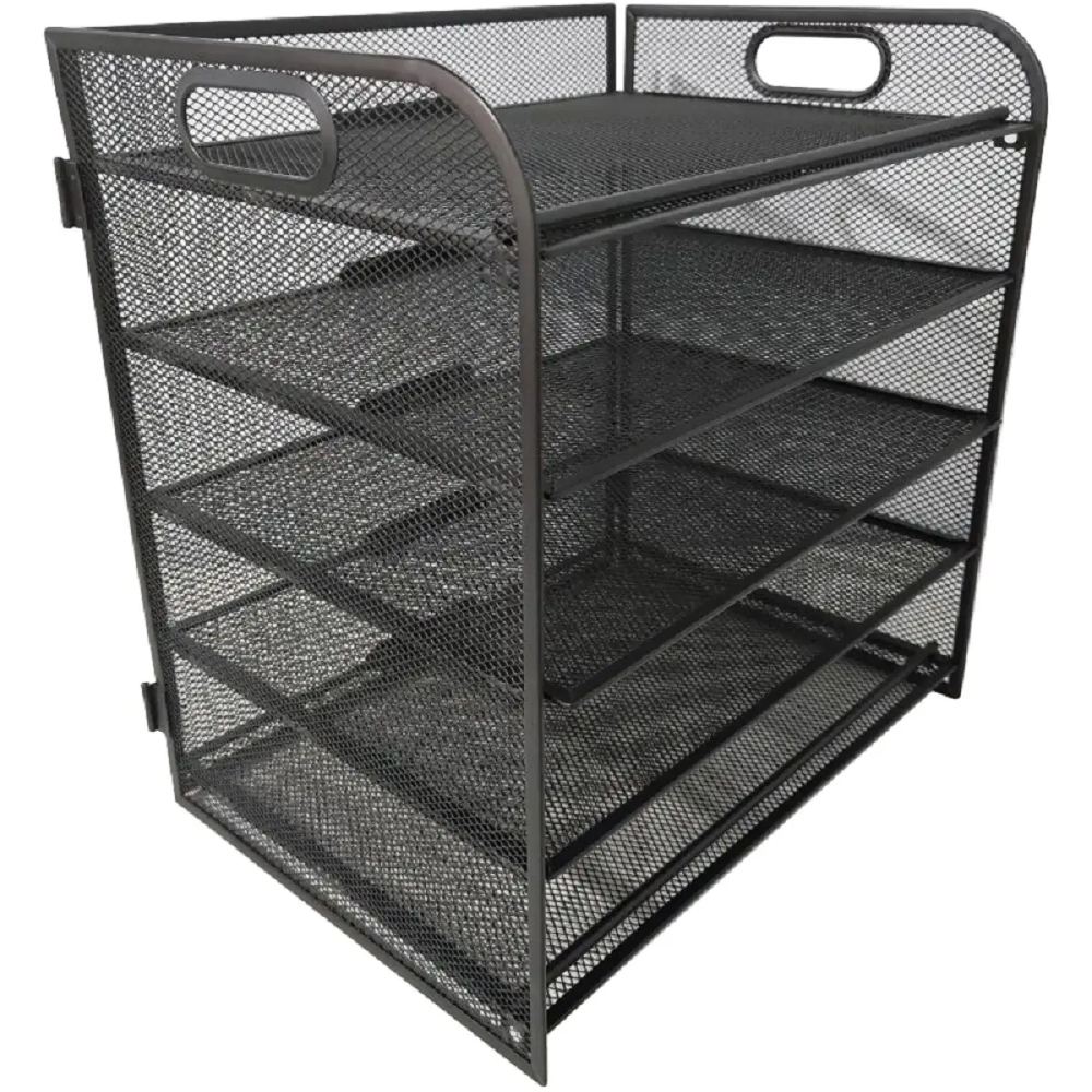 Paper Organizer, Letter Tray with Handle, Mesh Black Paper Sorter, Desk Organizer for Office, Home or School N/A