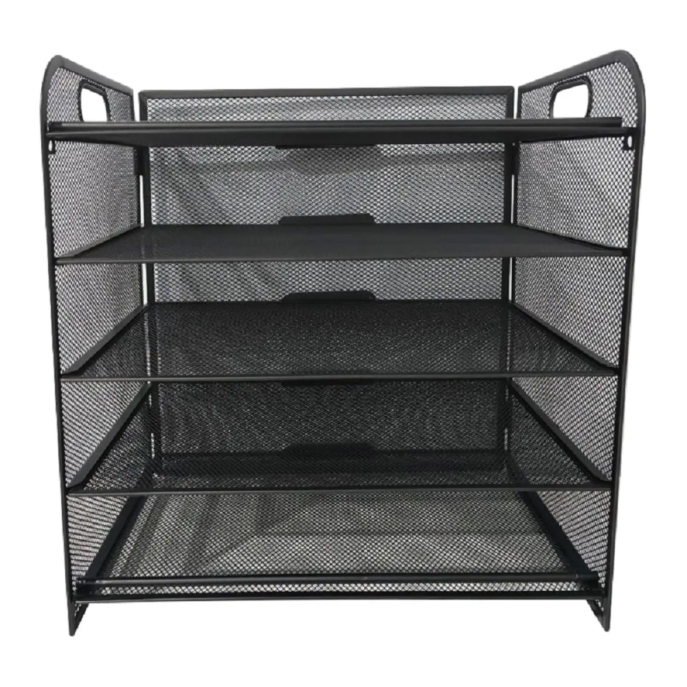 Paper Organizer, Letter Tray with Handle, Mesh Black Paper Sorter, Desk Organizer for Office, Home or School N/A