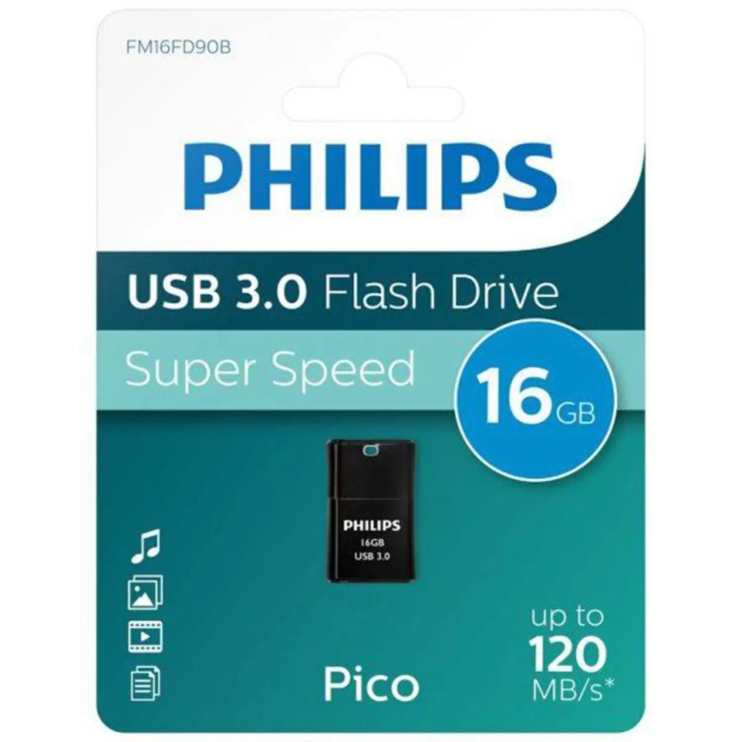Philips USB 3.0 Pico Edition Flash Drive 16GB - Black Philips