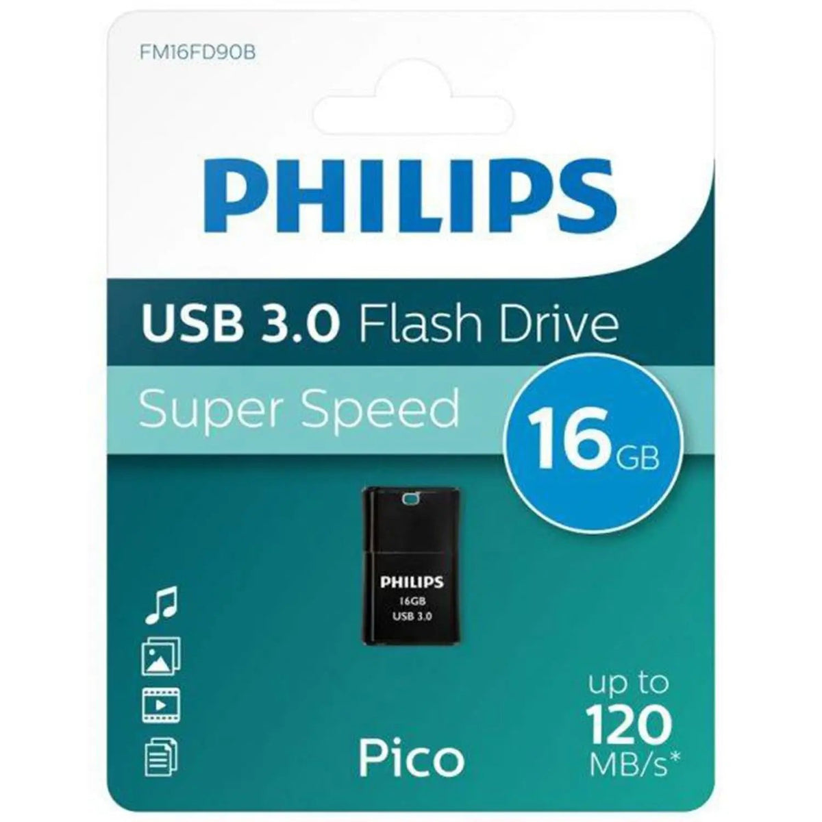 Philips USB 3.0 Pico Edition Flash Drive 16GB - Black Philips