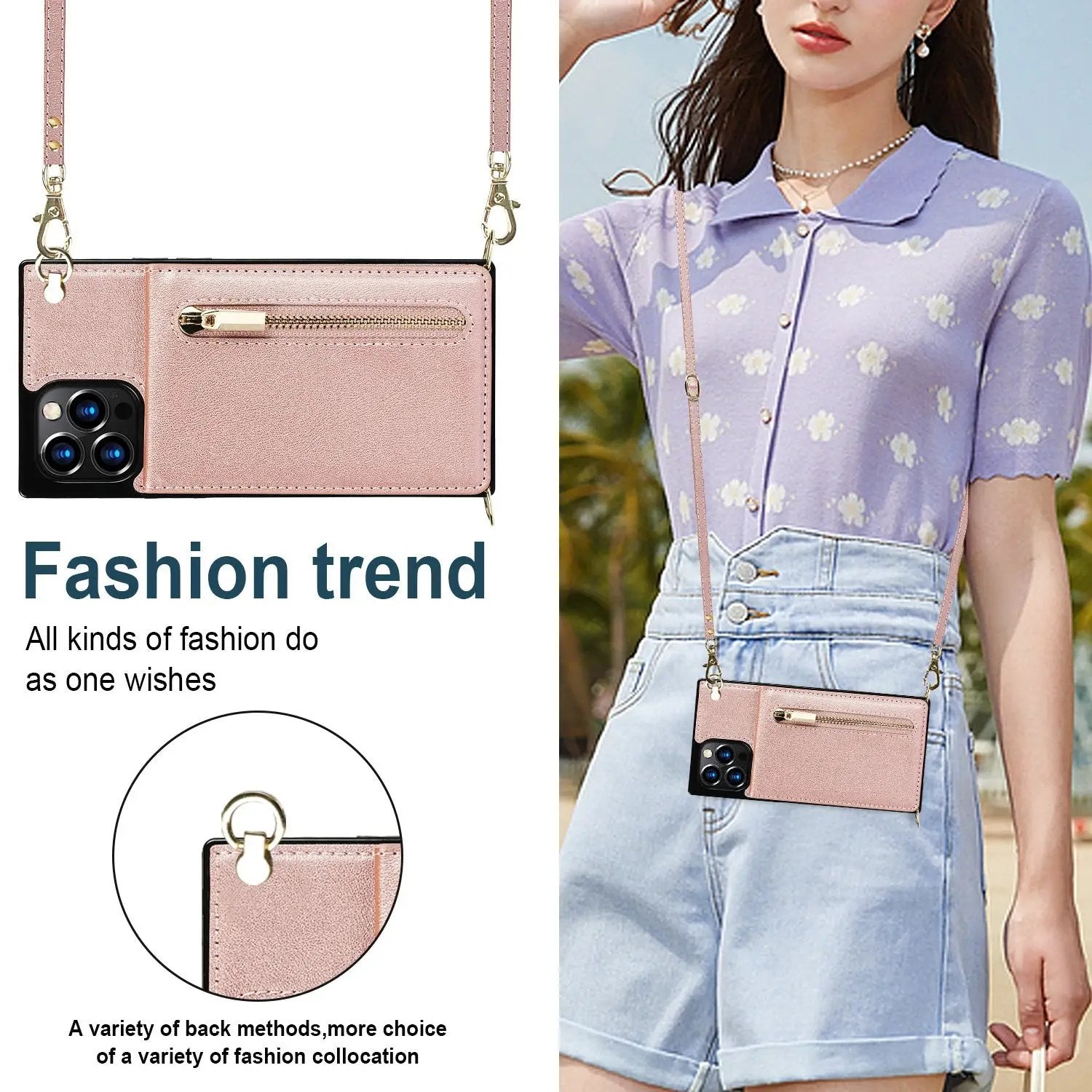 Phone Case Crossbody XR Zipper Mobile Phone Protective Cover Charge Hub X