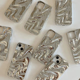 Pleated Water Ripple Solid Color Electroplated Drop-resistant Soft Shell Charge Hub X