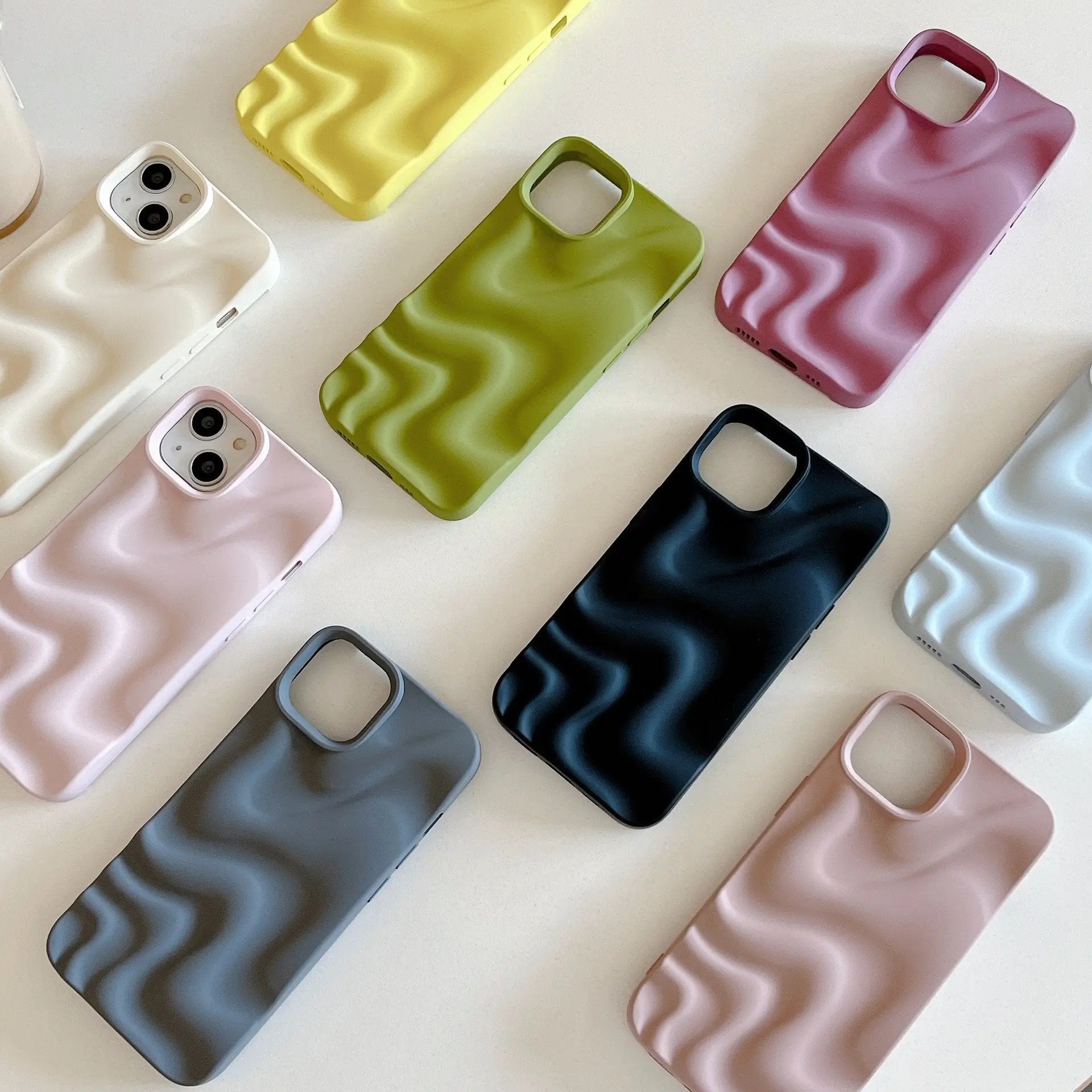 Pleated Water Ripple Solid Color Electroplated Drop-resistant Soft Shell Charge Hub X