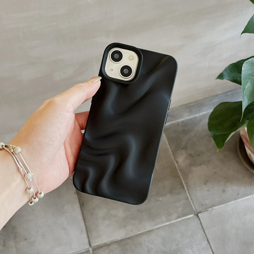 Pleated Water Ripple Solid Color Electroplated Drop-resistant Soft Shell Charge Hub X