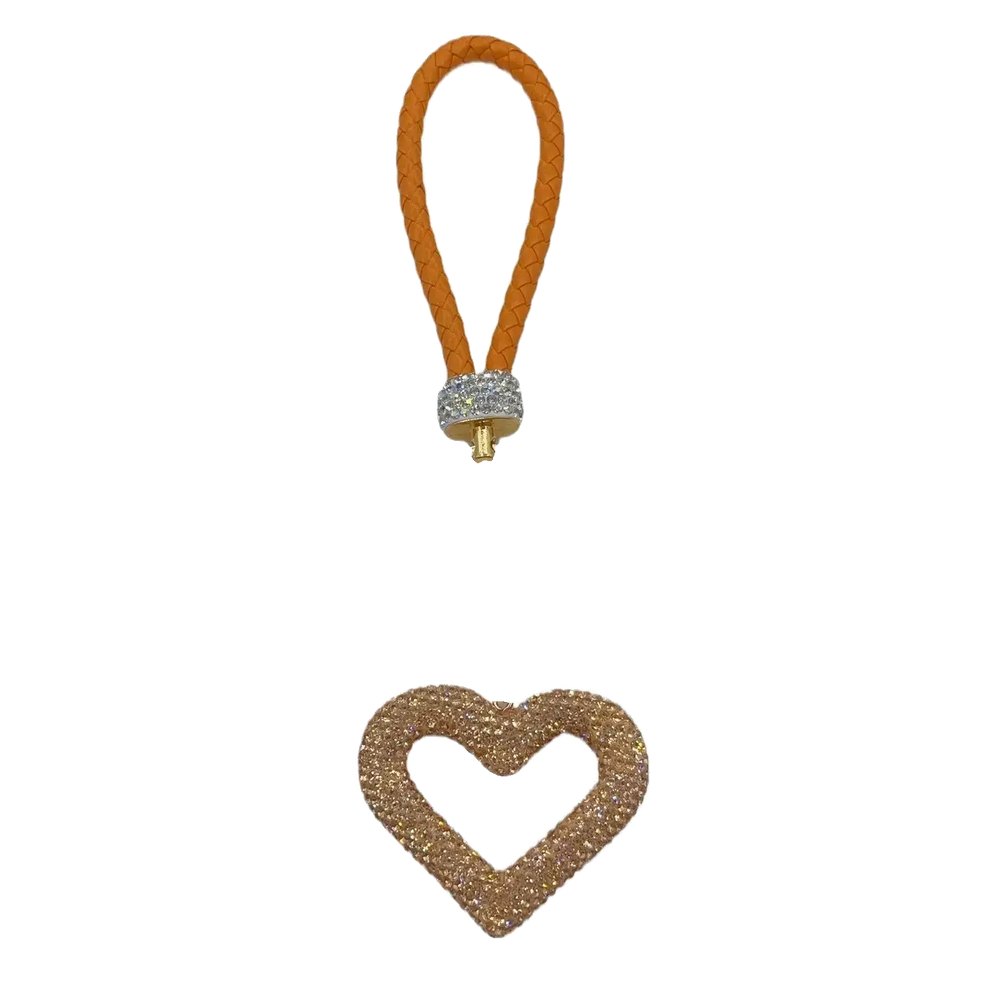 Polymer Clay Leather Rope Hollow Heart Keychain Cute High-end Bags Pendant Finished DIY Creative Small Pendant Wholesale Charge Hub X