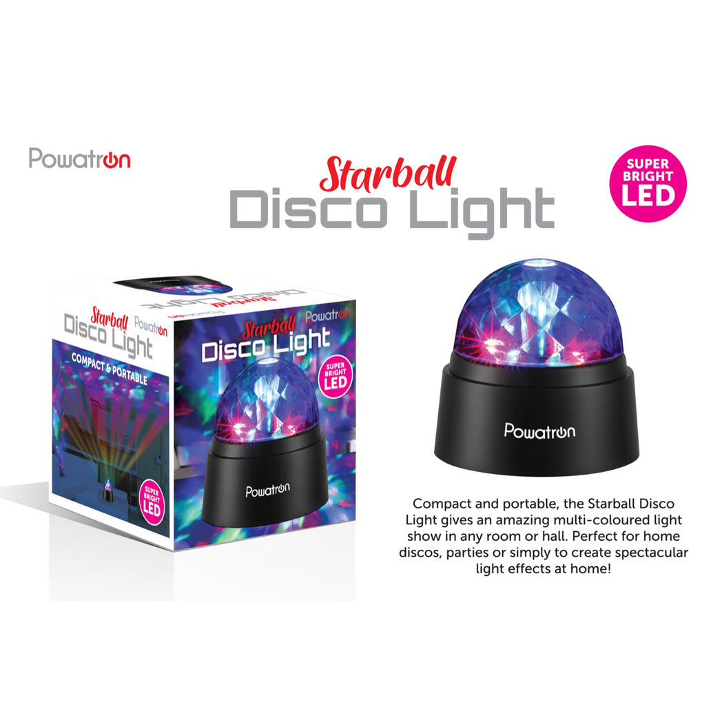 Powertron Starball Disco Light | Compact and portable, Multi-coloured light Powertron