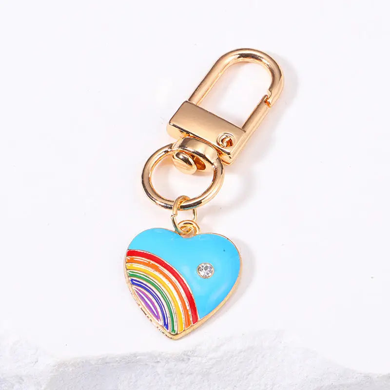 Rainbow Love Metal Keychains Handbag Ornaments Charge Hub X
