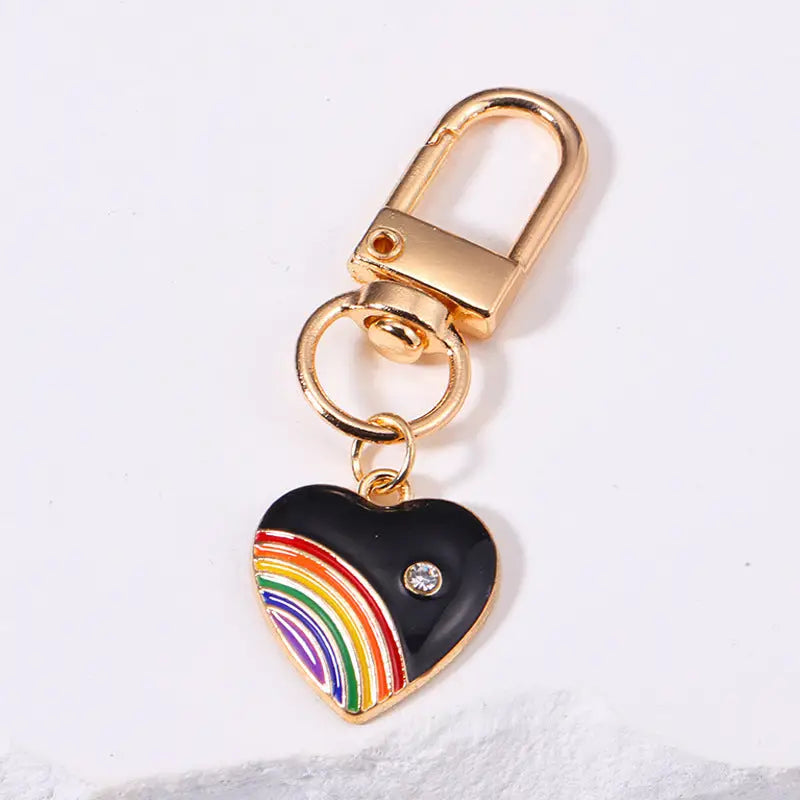 Rainbow Love Metal Keychains Handbag Ornaments Charge Hub X