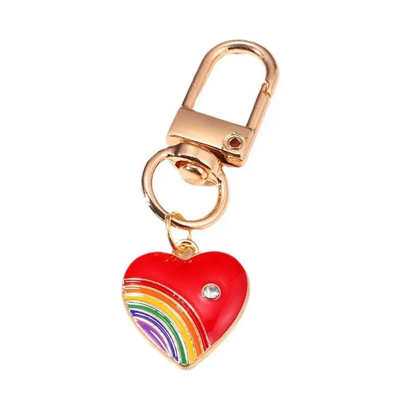 Rainbow Love Metal Keychains Handbag Ornaments Charge Hub X