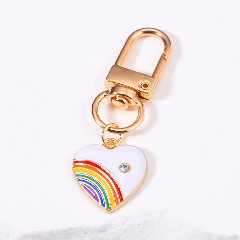 Rainbow Love Metal Keychains Handbag Ornaments Charge Hub X