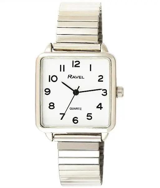 Ravel Women's Classic Rectangular Dial Silver Expander Bracelet Watch R0239.02.2 Ravel