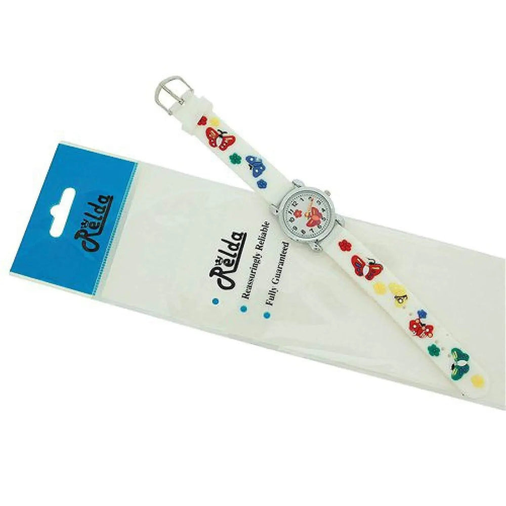 Relda Children's Analogue 3D Multicolor Butterfly White Silicone Strap Girl's Watch REL40 Relda