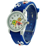 Relda Children's Analogue 3D Soccer Football Blue Silicone Strap Boy's Watch REL45 Relda