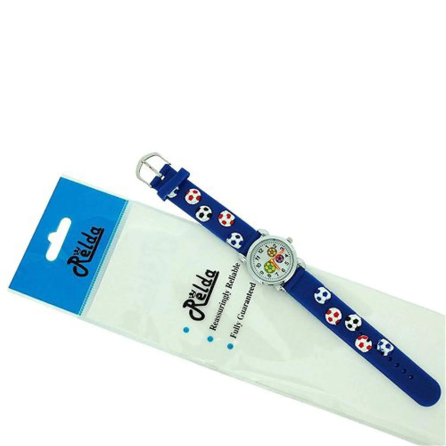 Relda Children's Analogue 3D Soccer Football Blue Silicone Strap Boy's Watch REL45 Relda
