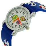 Relda Children's Analogue 3D Soccer Football Blue Silicone Strap Boy's Watch REL45 Relda