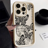 Retro Butterfly Print Phone Case – Shockproof Drop-Resistant Protective Cover Charge Hub X