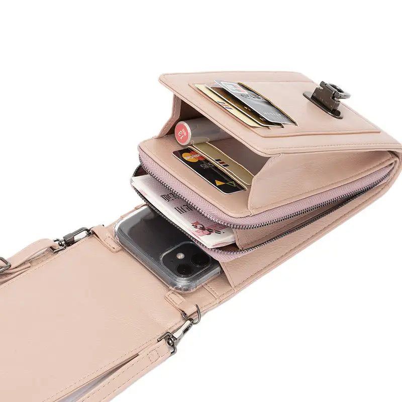 Rivet Design Shoulder Bags Mobile Phone Handbag Solid Color Crossbody Bags Women Charge Hub X