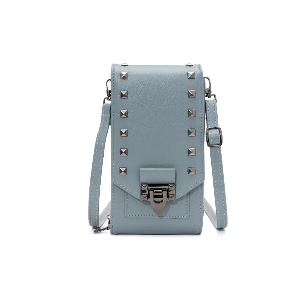 Rivet Design Shoulder Bags Mobile Phone Handbag Solid Color Crossbody Bags Women Charge Hub X