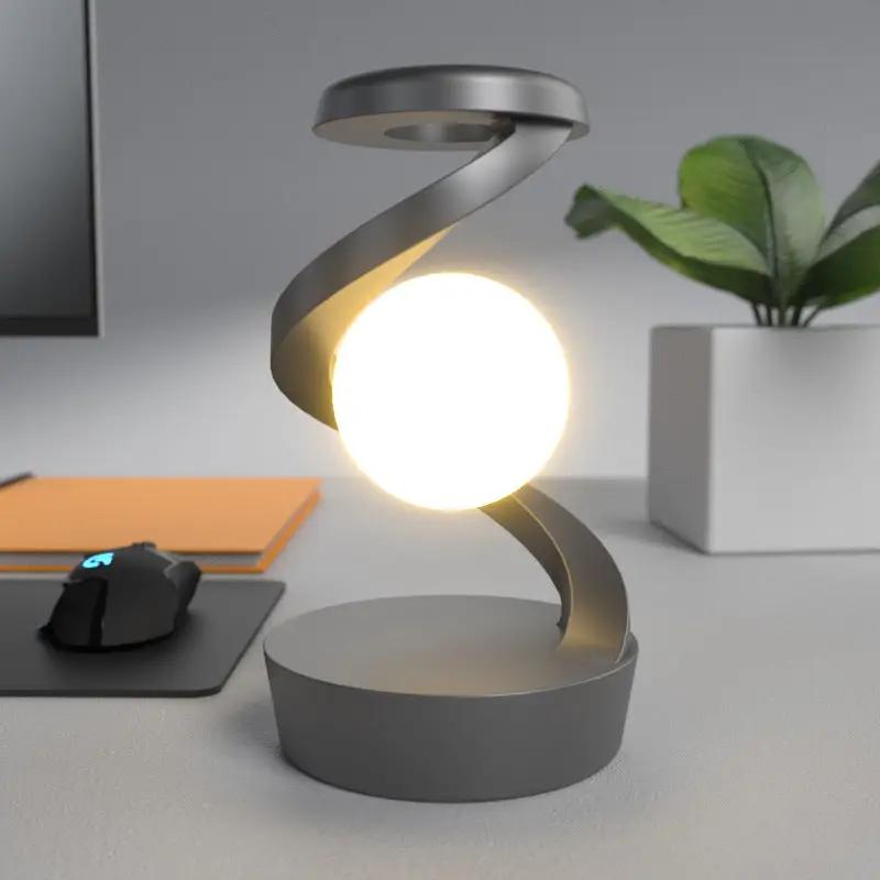 Rotating Moon Desk Lamp With Phone Wireless Charging-5