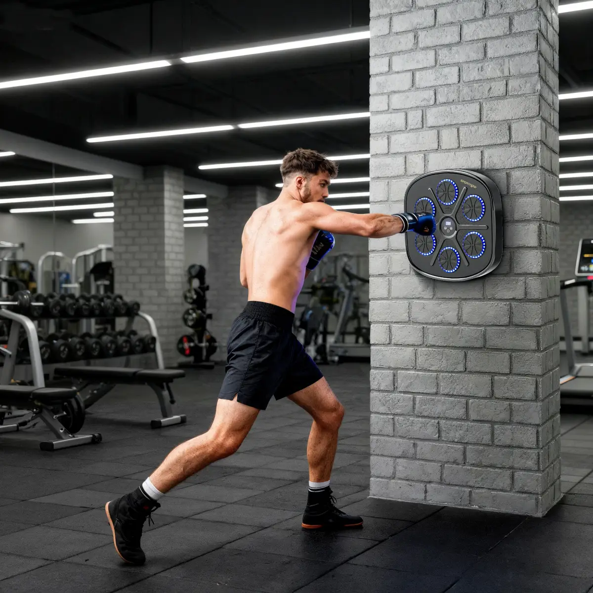 SPORTNOW Smart Bluetooth Boxing Machine Wall Mounted with 9 Speeds & Modes SPORTNOW