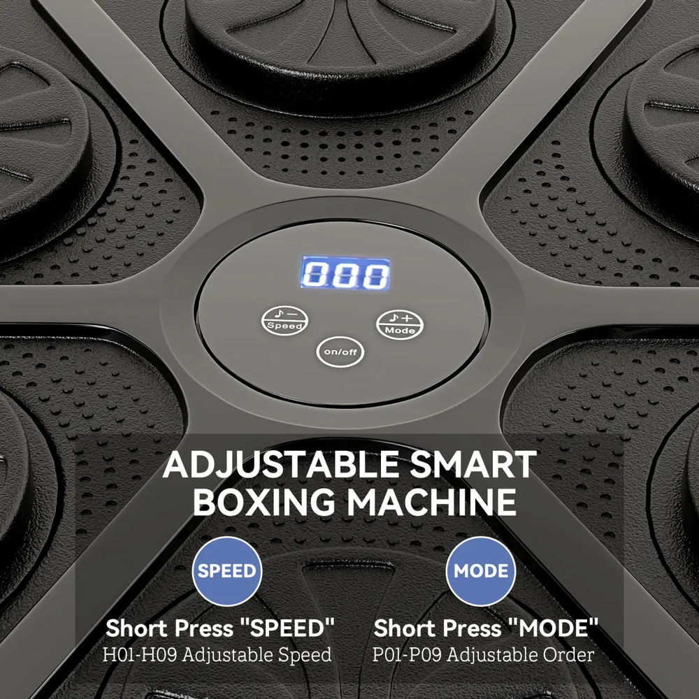 SPORTNOW Smart Bluetooth Boxing Machine Wall Mounted with 9 Speeds & Modes SPORTNOW