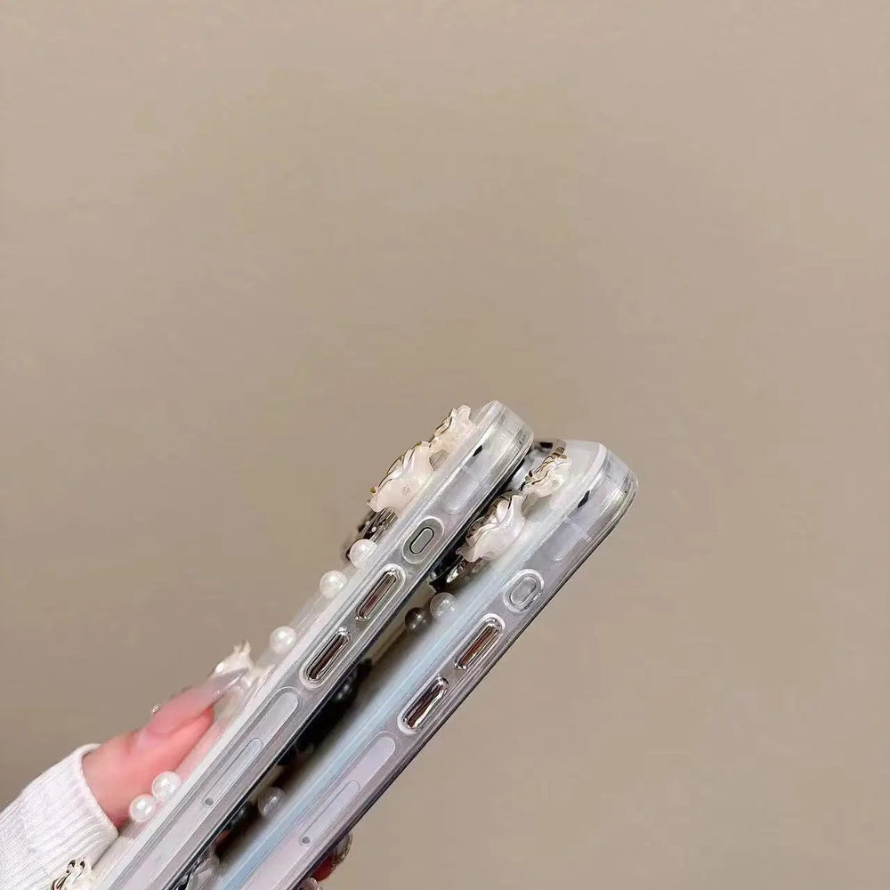 Shell Pattern Camellia Flower Phone Case Cute Protective Cover Charge Hub X