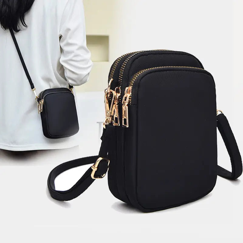 Small Shoulder Bags 3 Layers Of Pockets Mobile Phone Bag Outdoor Daily Crossbody Bag Charge Hub X