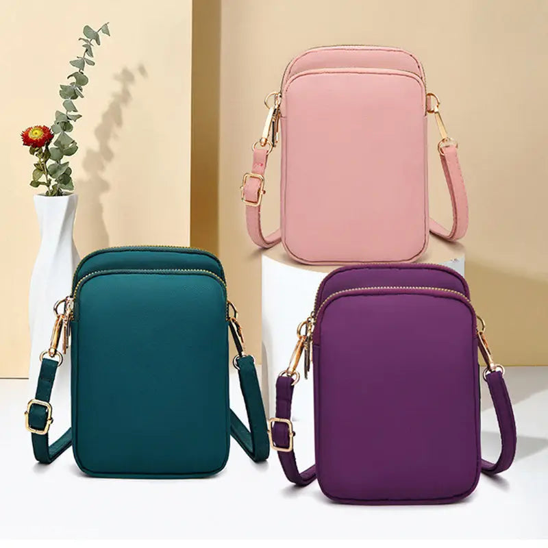 Small Shoulder Bags 3 Layers Of Pockets Mobile Phone Bag Outdoor Daily Crossbody Bag Charge Hub X